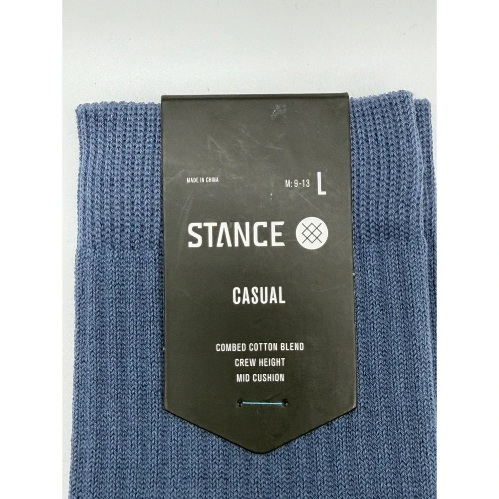 Stance Icon Crew Socks Sea Blue M311D14ICO Mens Large NWT